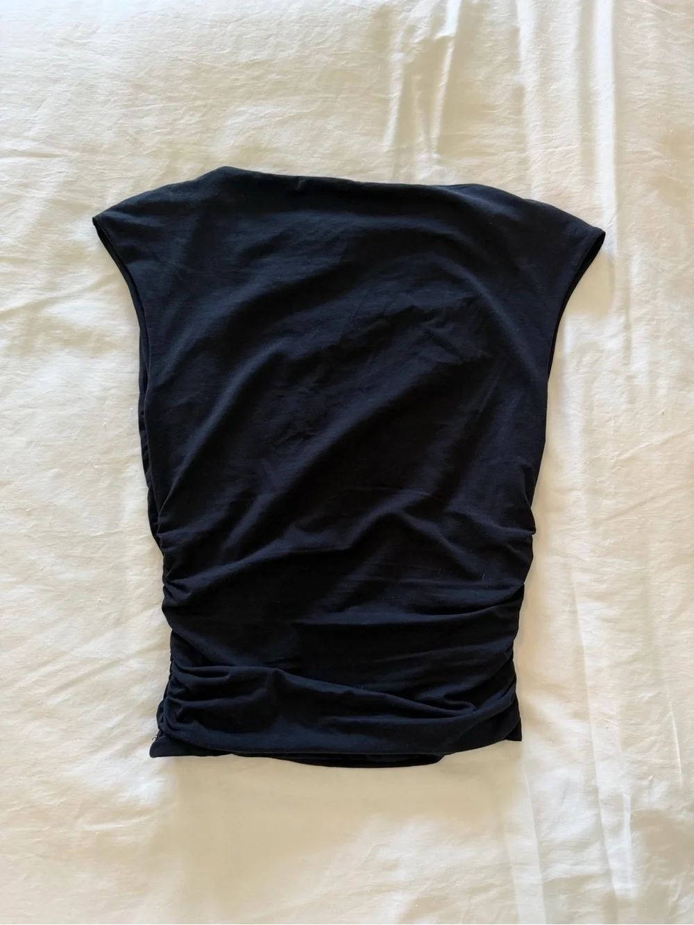 Abercrombie & Fitch Black Ruched Scoop-Neck Tank